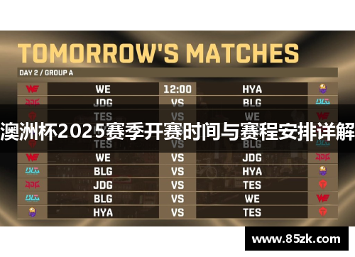 澳洲杯2025赛季开赛时间与赛程安排详解